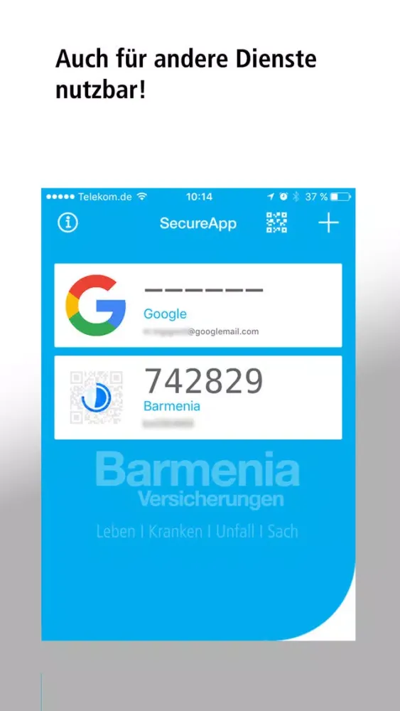 Captures d'écran de Barmenia SecureApp