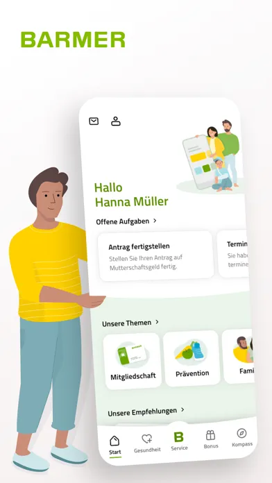 Zrzuty ekranu BARMER-App
