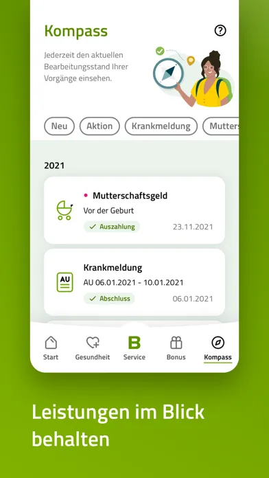 Zrzuty ekranu BARMER-App