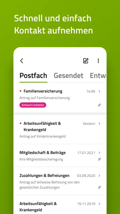 Zrzuty ekranu BARMER-App