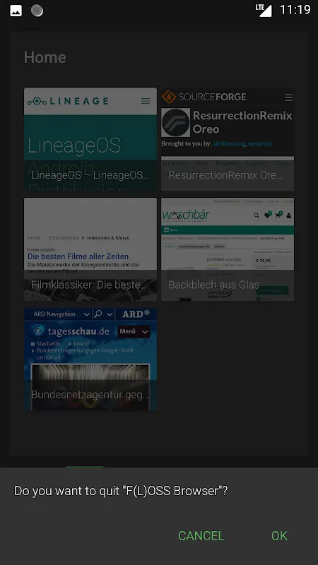 FOSS Browser Screenshots