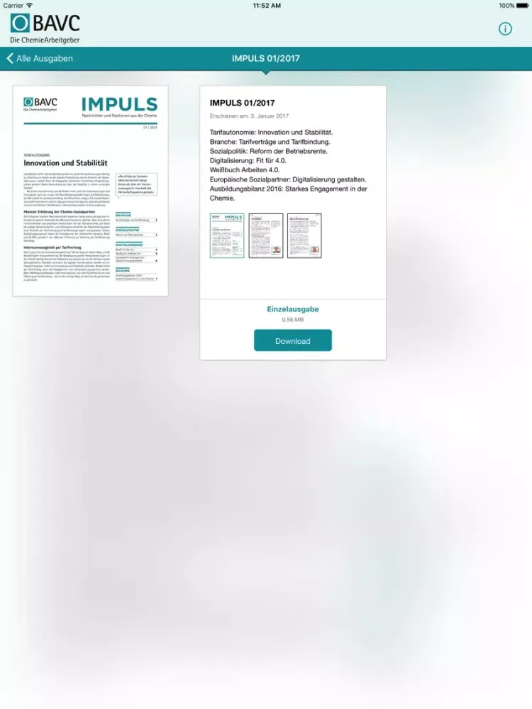 Скриншоты BAVC-Impuls iPad 