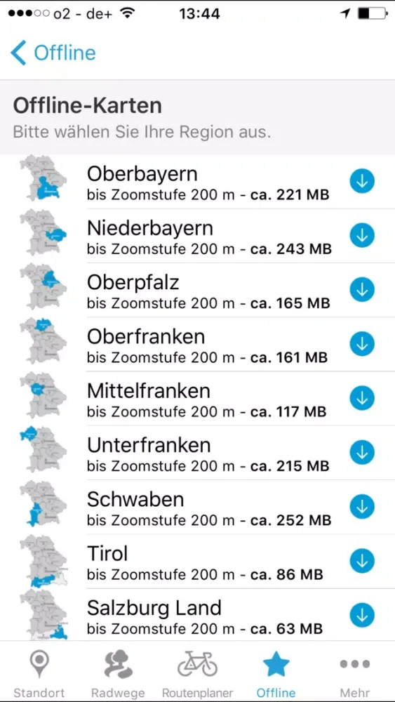Zrzuty ekranu Bayernnetz für Radler