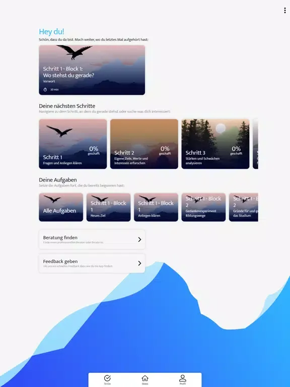 DEEP! Finde Studium & Beruf iPad  Screenshots