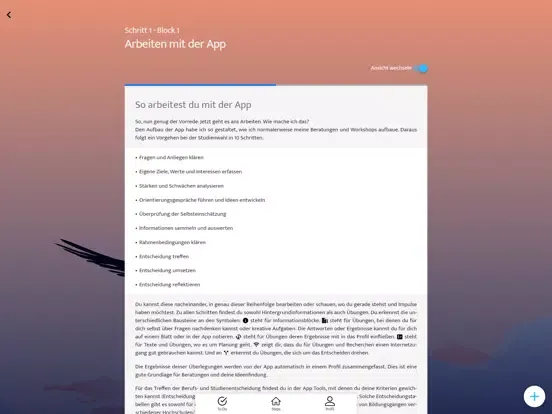 DEEP! Finde Studium & Beruf iPad  Screenshots