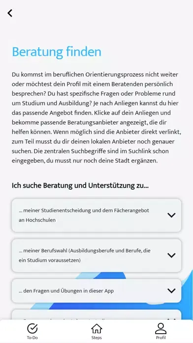 DEEP! Finde Studium & Beruf Screenshots