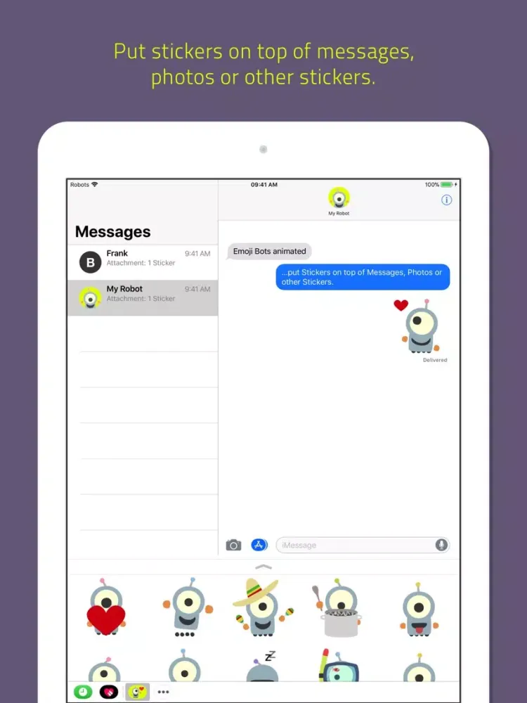Скриншоты Emoji Bots animated iPad 