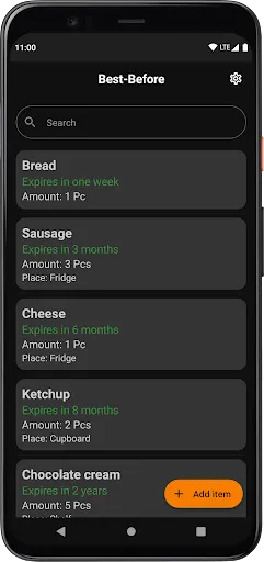 Best-Before Screenshots