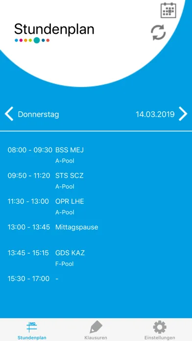 Скриншоты bib Stundenplan