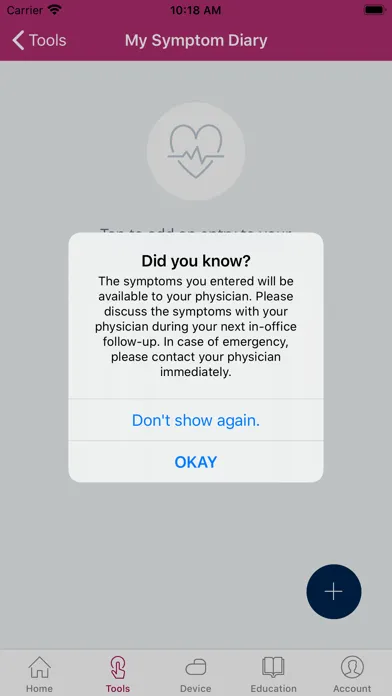 Tangkapan layar Patient App