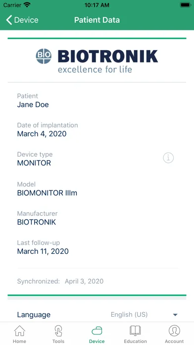 Tangkapan layar Patient App