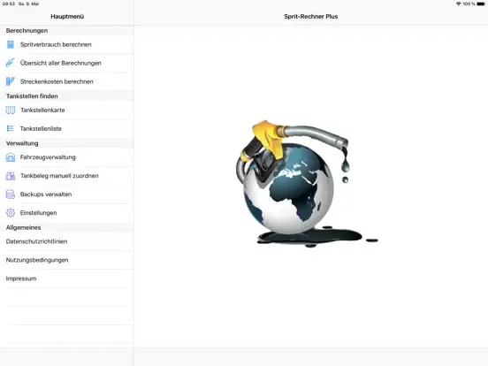 Tangkapan skrin Sprit-Rechner Plus iPad 