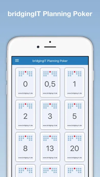 Tangkapan skrin bridgingIT Planning Poker