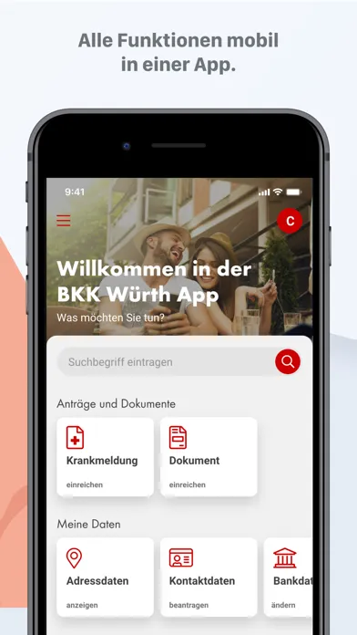 Zrzuty ekranu BKK Würth App