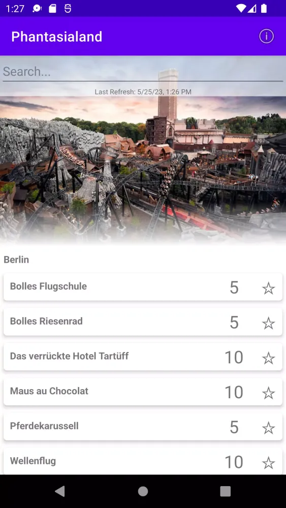 Theme Park Wait Times Ekran Görüntüleri