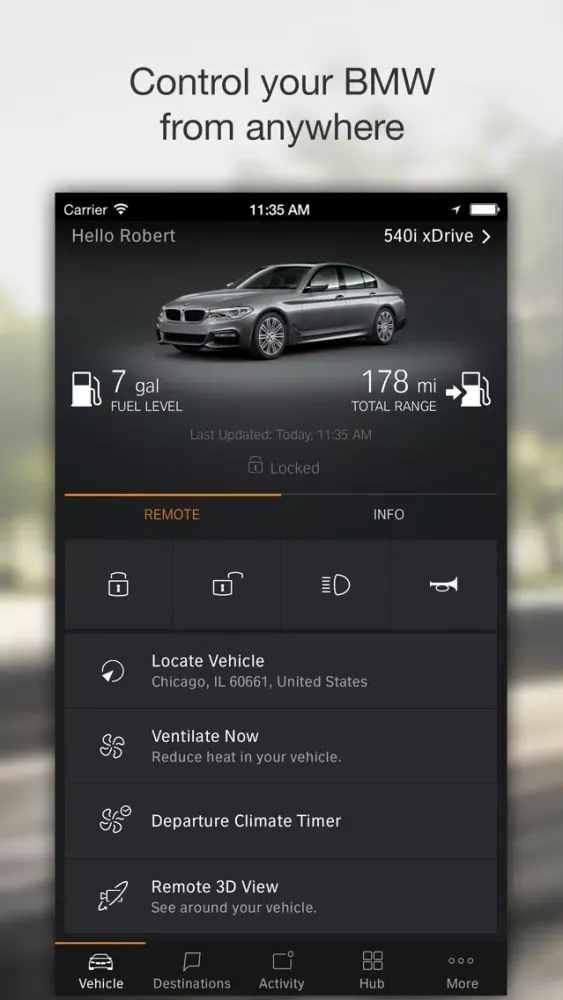 Screenshot di BMW Connected