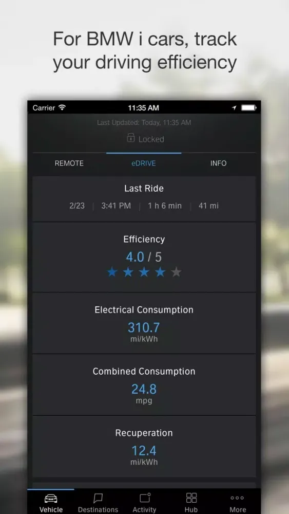 Screenshot di BMW Connected