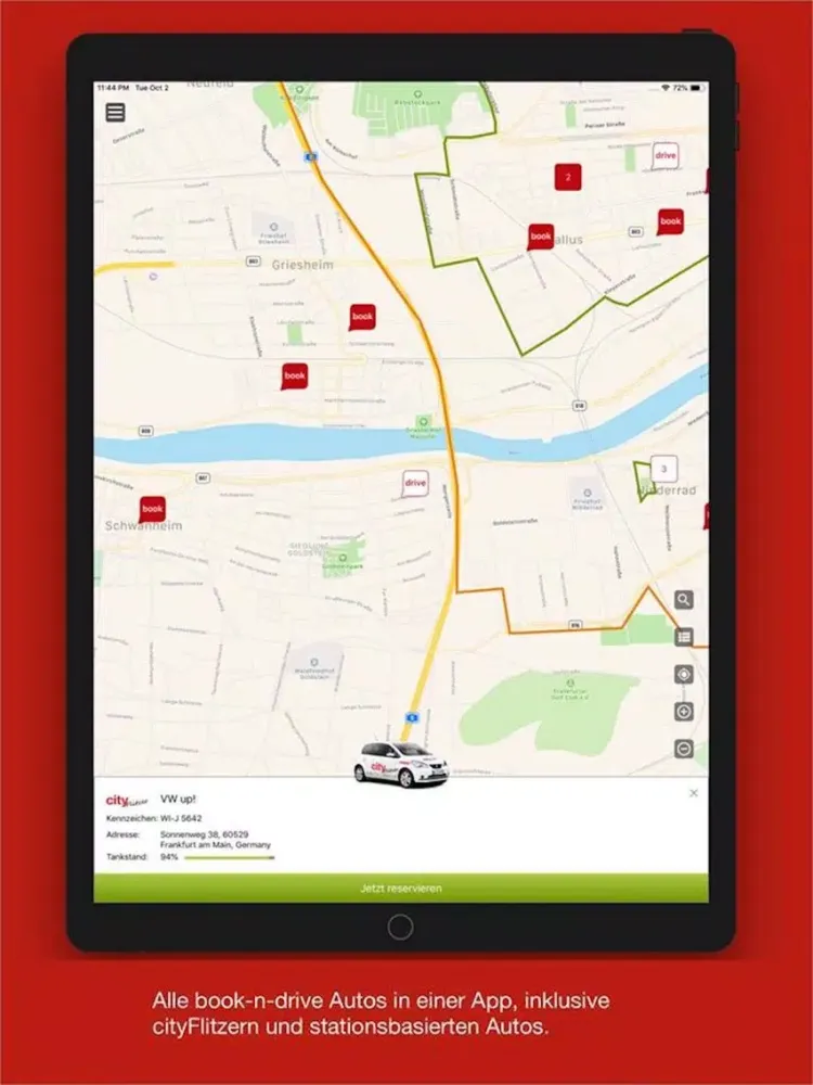 Capturas de pantalla de book-n-drive Carsharing iPad 