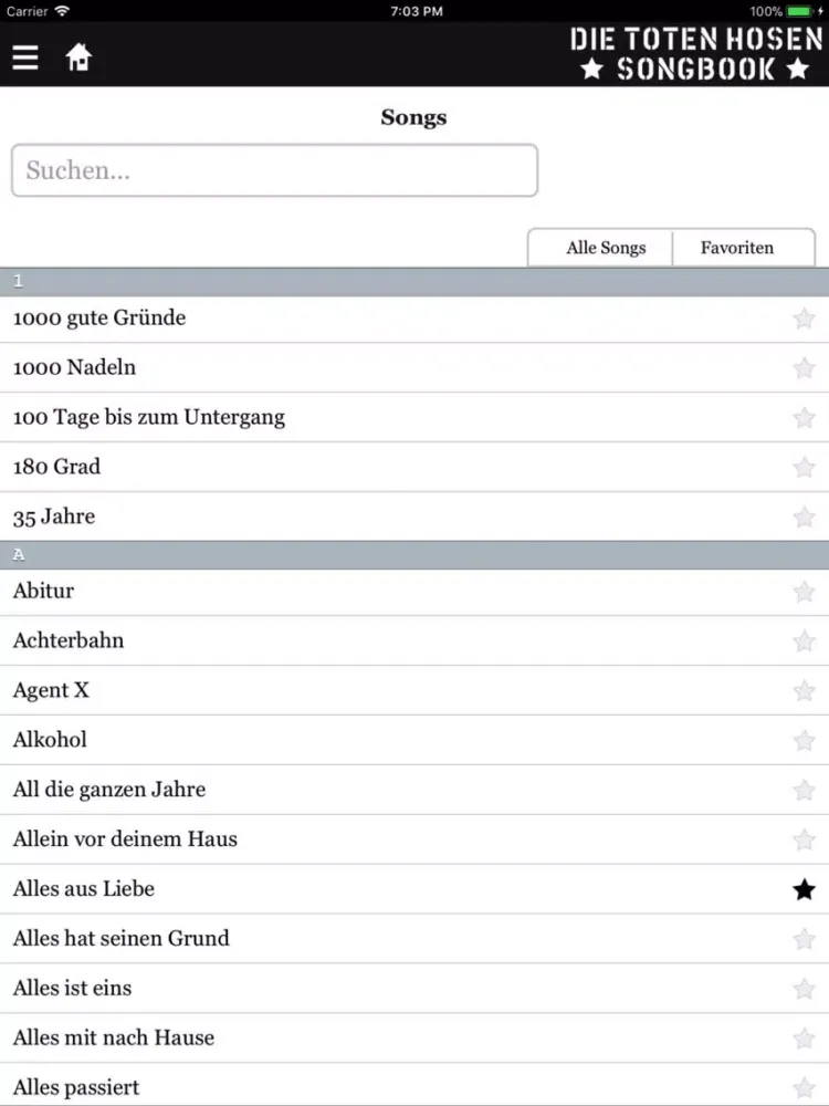 Скриншоты Die Toten Hosen Songbook App iPad 