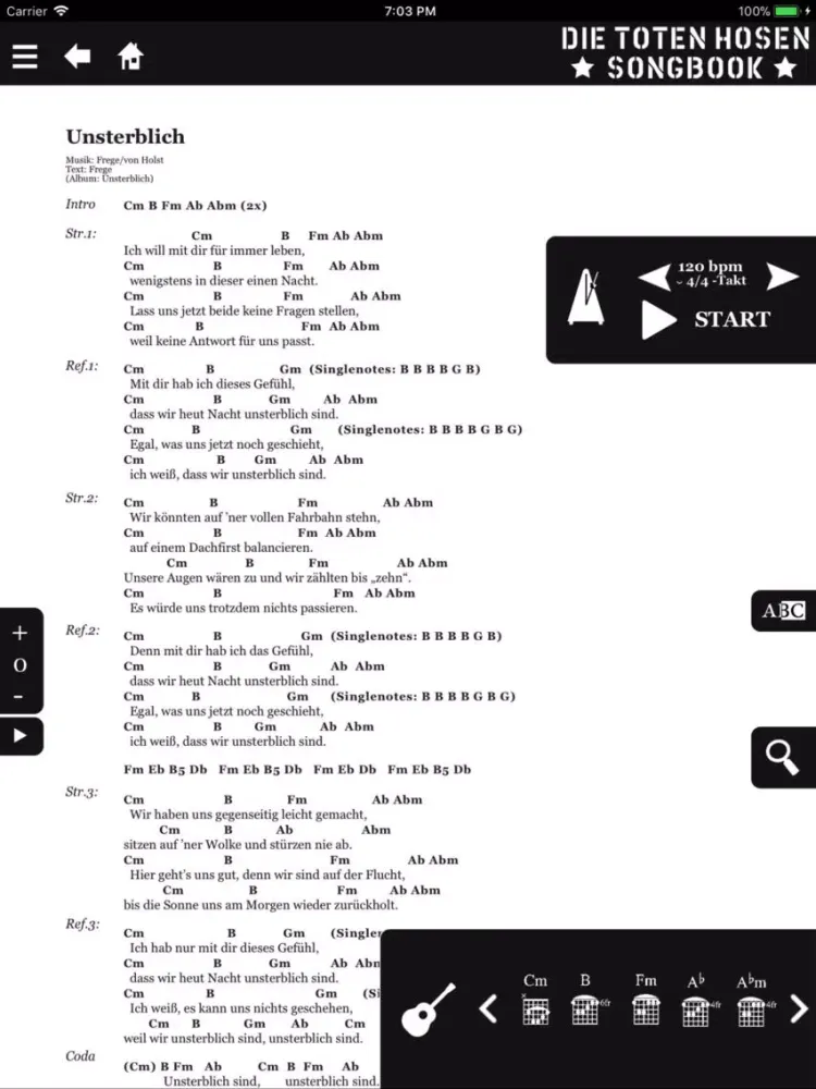 Скриншоты Die Toten Hosen Songbook App iPad 