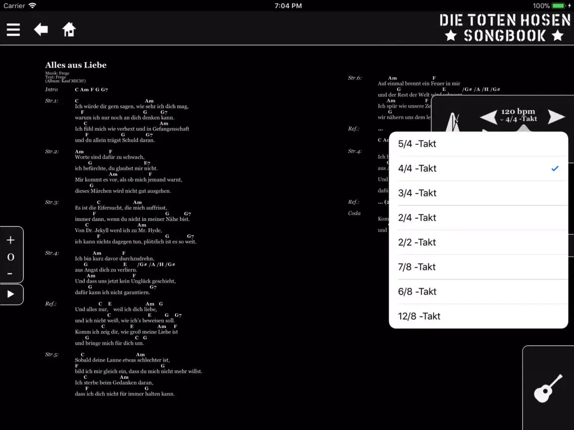 Скриншоты Die Toten Hosen Songbook App iPad 