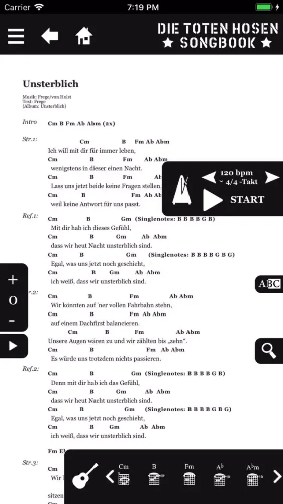 Скриншоты Die Toten Hosen Songbook App