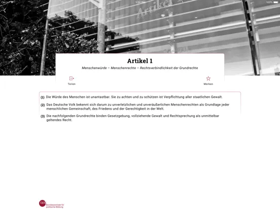 Скриншоты bpb: Das Grundgesetz iPad 