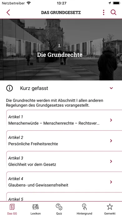 Скриншоты bpb: Das Grundgesetz