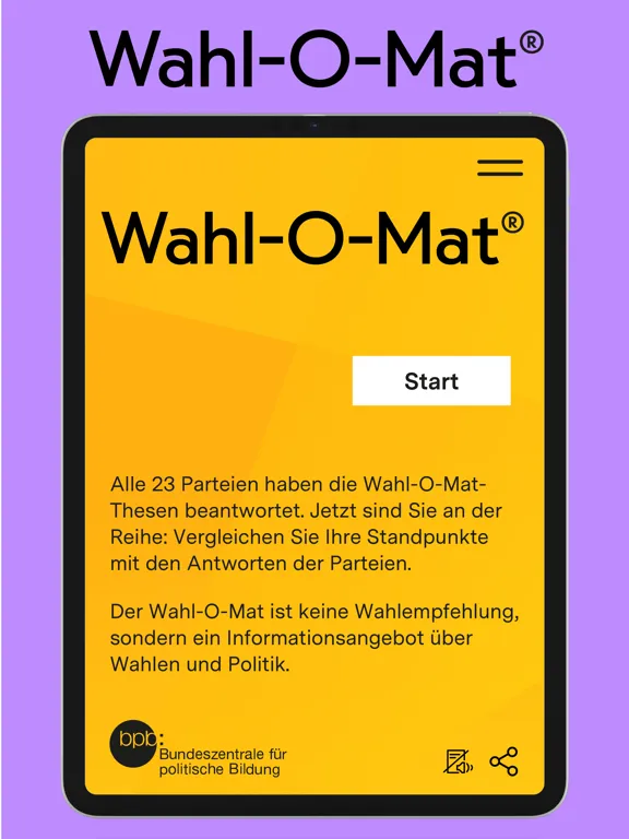 Скриншоты Wahl-O-Mat iPad 