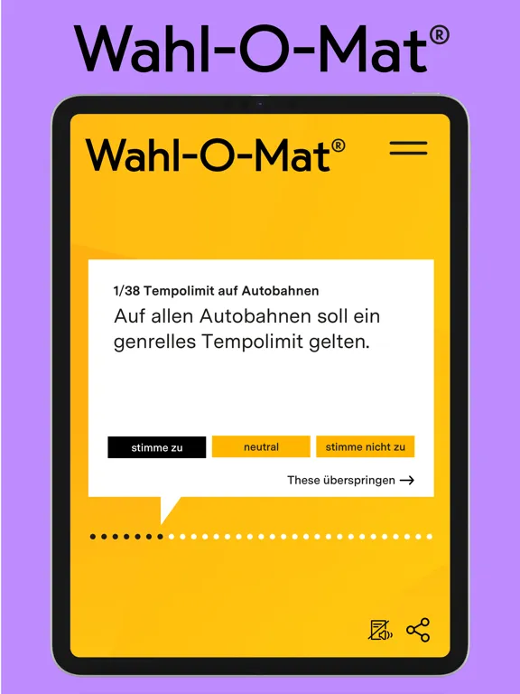 Скриншоты Wahl-O-Mat iPad 