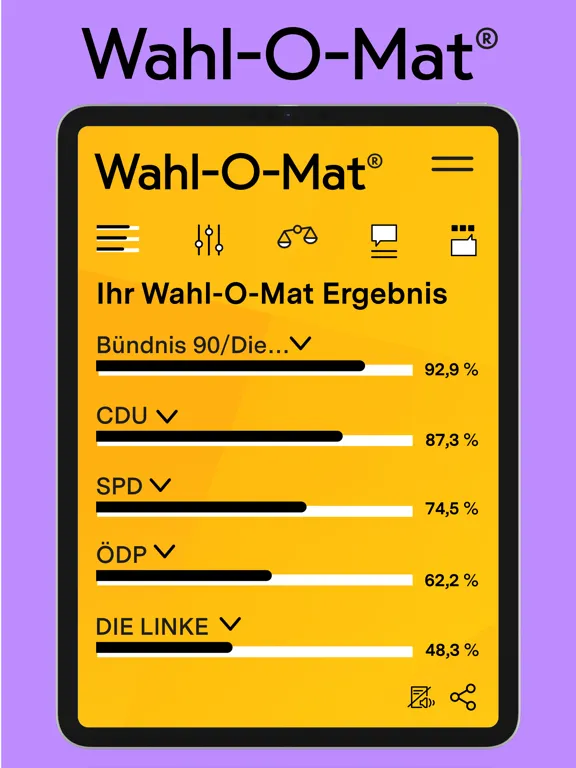 Скриншоты Wahl-O-Mat iPad 