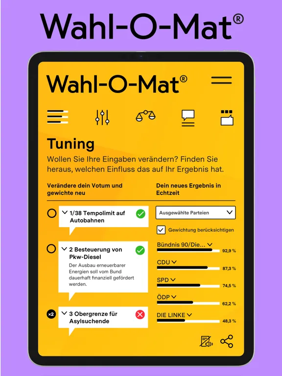Скриншоты Wahl-O-Mat iPad 
