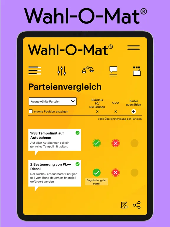 Скриншоты Wahl-O-Mat iPad 