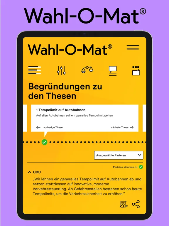 Скриншоты Wahl-O-Mat iPad 
