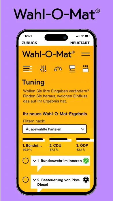 Скриншоты Wahl-O-Mat