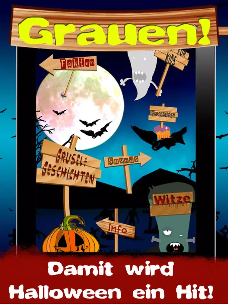 Скриншоты Halloween - Grusel-App Storys Sounds Witze Rezepte iPad 