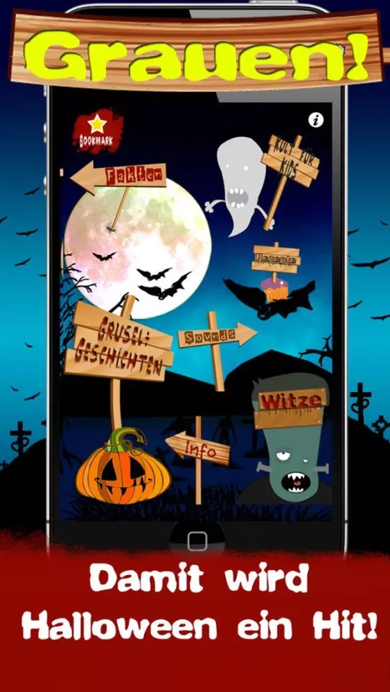 Скриншоты Halloween - Grusel-App Storys Sounds Witze Rezepte