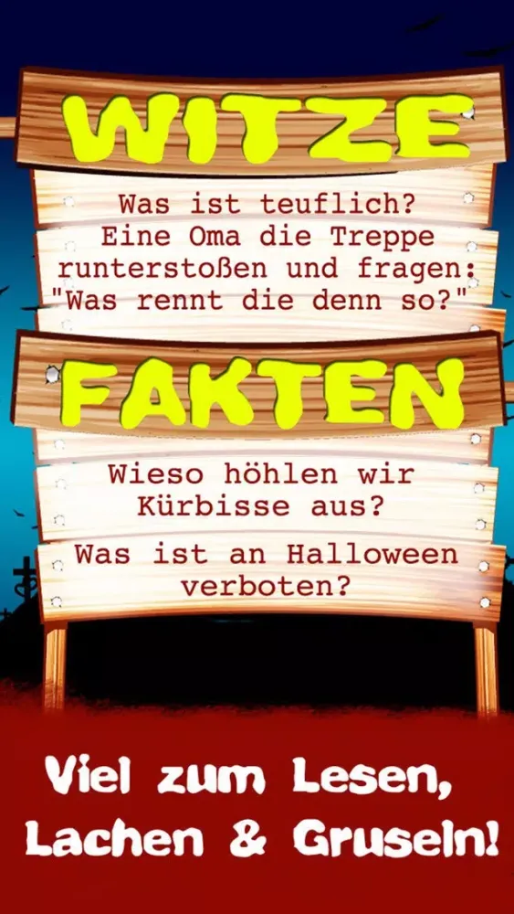 Скриншоты Halloween - Grusel-App Storys Sounds Witze Rezepte