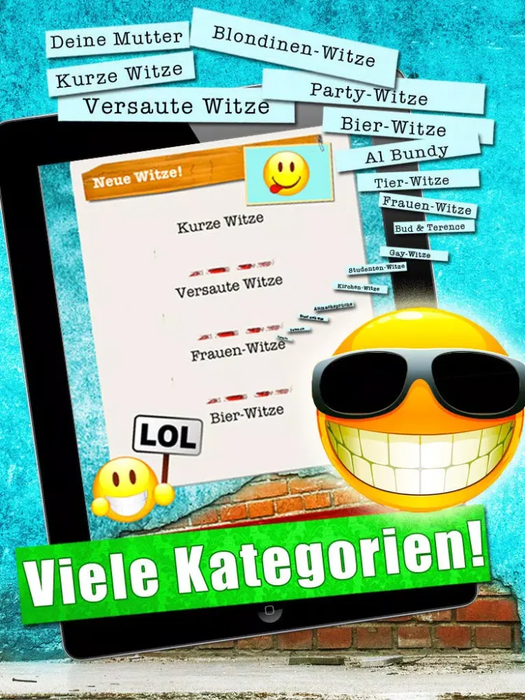 NEUE WITZE - Brüller-Jokes zum Ablachen iPad  স্ক্রিনশট