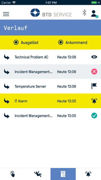 ภาพหน้าจอของ BTD ALARM