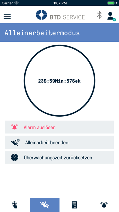ภาพหน้าจอของ BTD ALARM