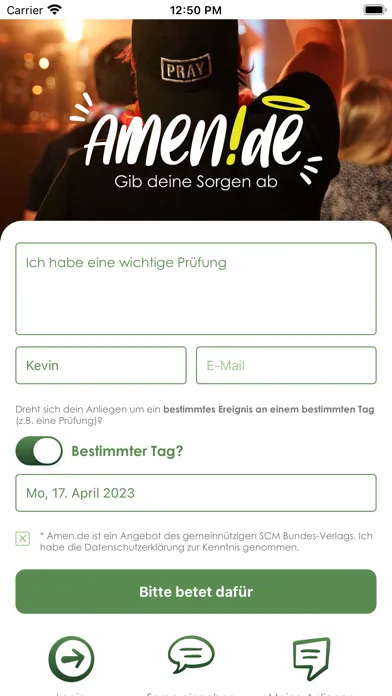 Screenshot di amen.de