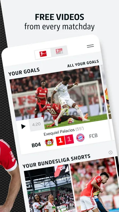 Capturas de tela do Bundesliga Official App