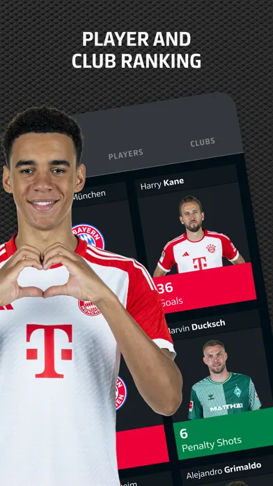 Capturas de tela do Bundesliga Official App