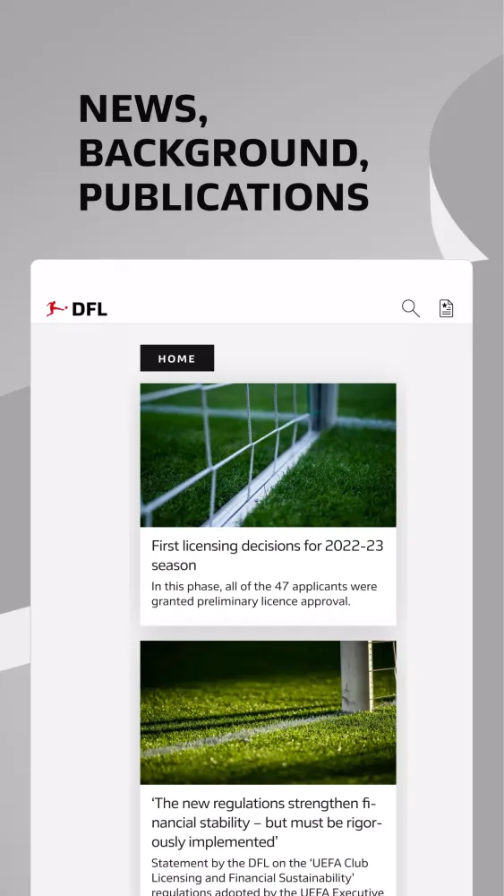 DFL App Screenshots