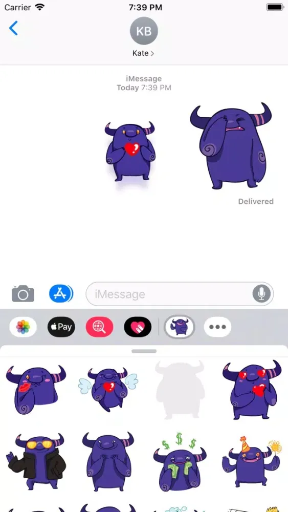 Violet Monster Stickers Screenshots