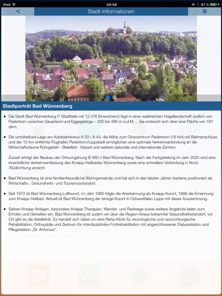 Zrzuty ekranu Bad Wünnenberg iPad 