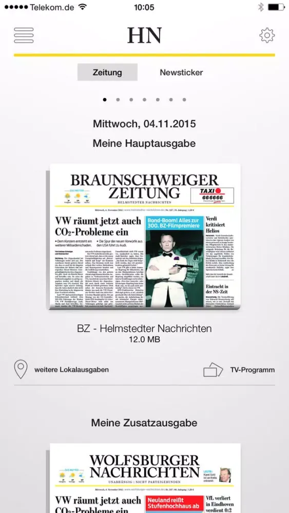 Captures d'écran de Helmstedter Nachrichten ePaper