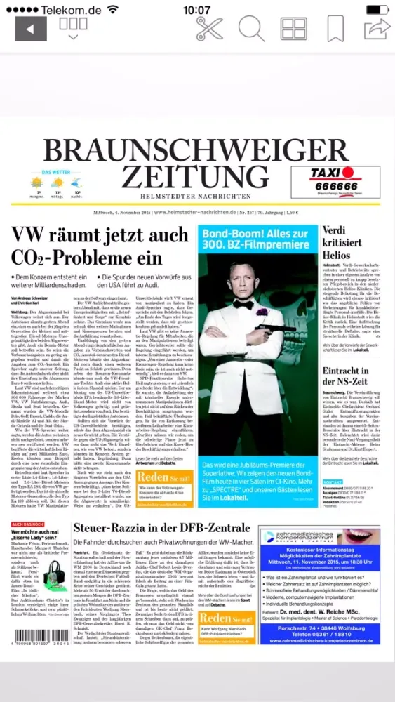 Captures d'écran de Helmstedter Nachrichten ePaper