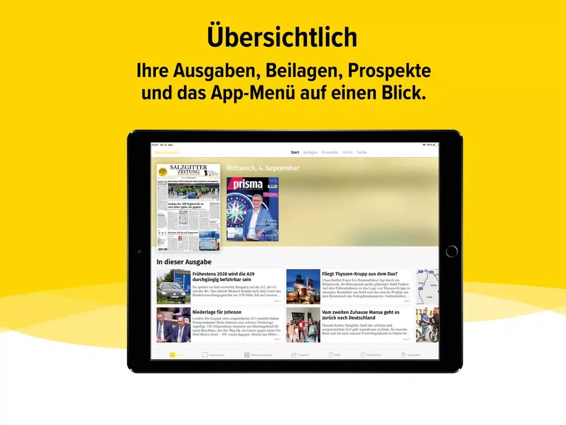 Ảnh chụp màn hình của Salzgitter-Zeitung E-Paper iPad 